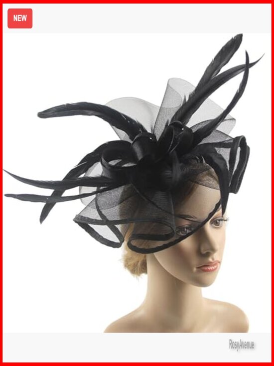 Sinamay Fascinator Pillbox Hat with Feathers Flowers for Derby Wedding